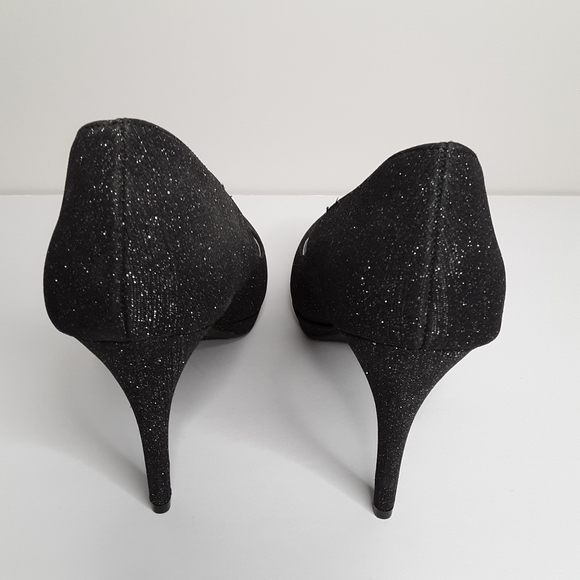 Fioni black sparkle platform heels pumps - Picture 3 of 7